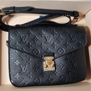 Louis Vuitton Pochette Métis Black Monogram Empreinte embossed w/ Dust Bag
